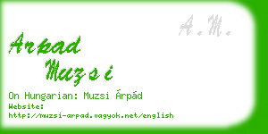 arpad muzsi business card
