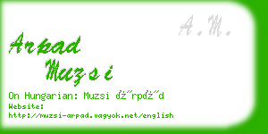 arpad muzsi business card